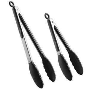 Set of 2 Stainless Steel Heat-Resistant Kitchen Tongs