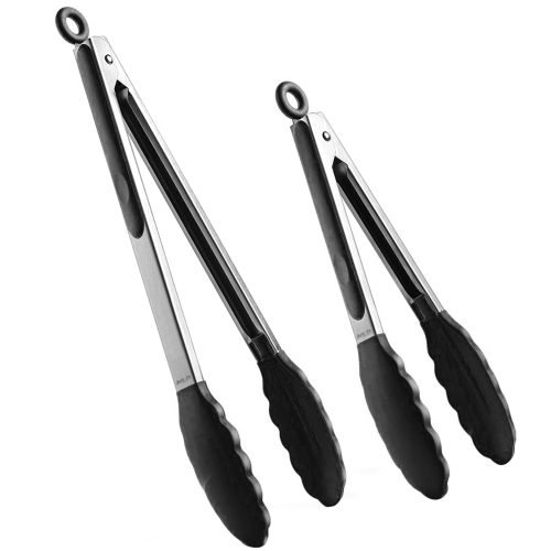 Set of 2 Stainless Steel Heat-Resistant Kitchen Tongs